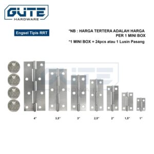 (BOX) GUTE Engsel Tipis RRT Plat Besi Uk 1-1/2
