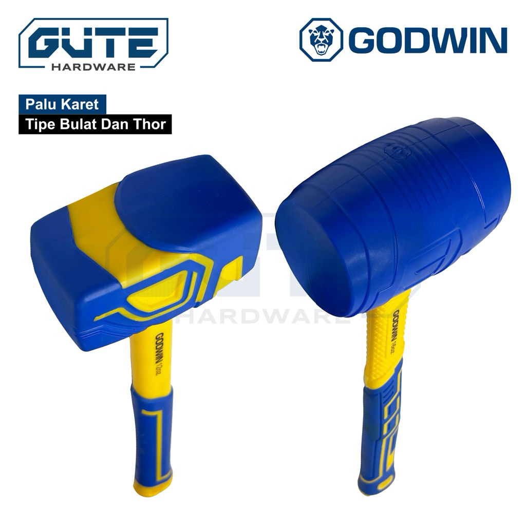 Palu Karet Gagang Fiber / Rubber Hammer “GODWIN” - Gambar 4