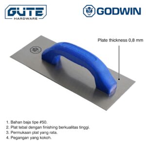 Plastering Trowel Asli Stainless "Godwin" / Roskam / Raskam / Sendok Semen Papak Polos