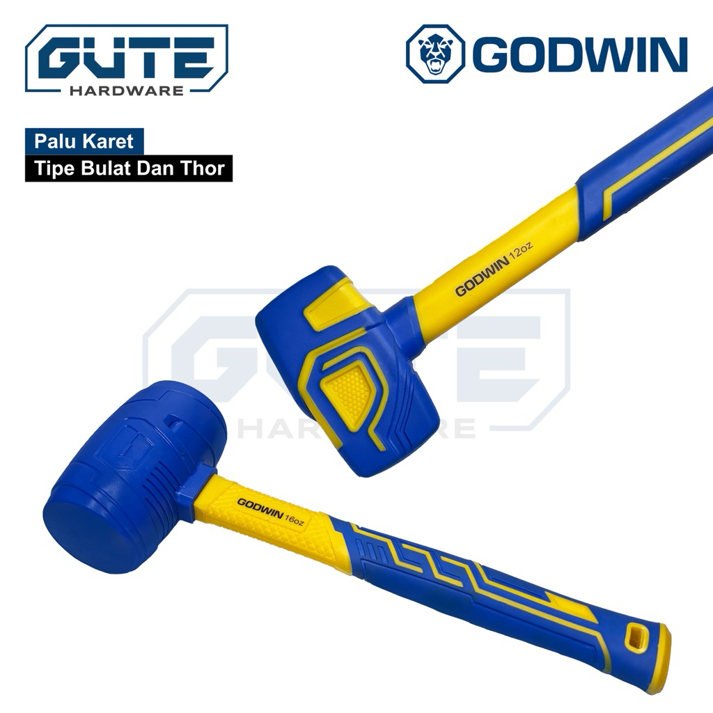 Palu Karet Gagang Fiber / Rubber Hammer “GODWIN”