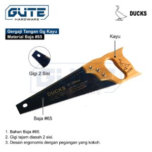 Gergaji Tangan / Handsaw / Gergaji Kayu / Gergaji Gorok DUCKS Untuk Kayu / Triplek / Pipa PVC