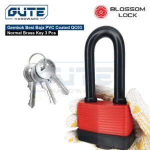 Gembok Besi Baja PVC Coated Q03 Rust Resistant Best Seller Untuk Pintu Pagar / Kantor / Toko Gudang
