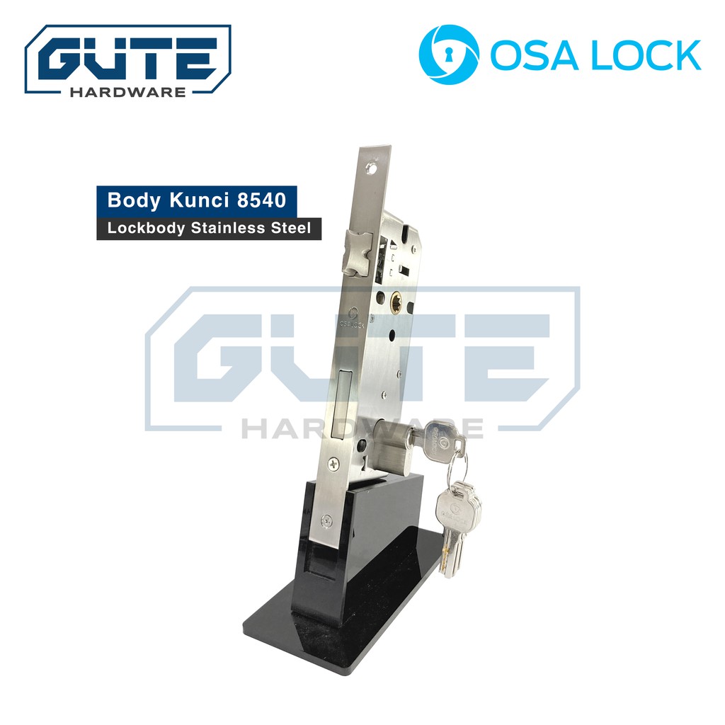 (KOMPLIT) Body Kunci Pintu Besar Stainless Steel "OSALOCK" Lidah Pelor Roller Lockbody - Gambar 3