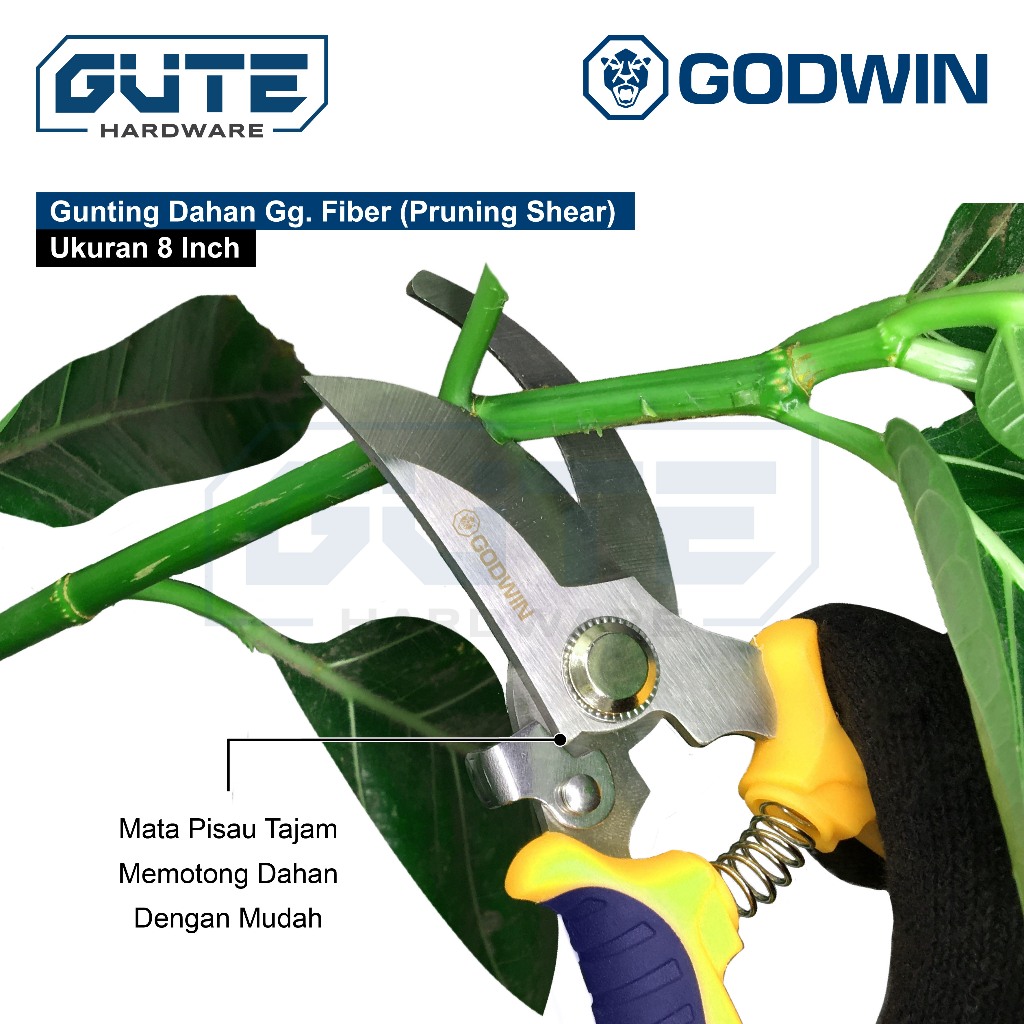Gunting Korea Serbaguna / Gunting Serbaguna Stainless Steel GODWIN Extra Heavy Duty Seng Hollo Kawat Dahan Taman Plat - Gambar 5