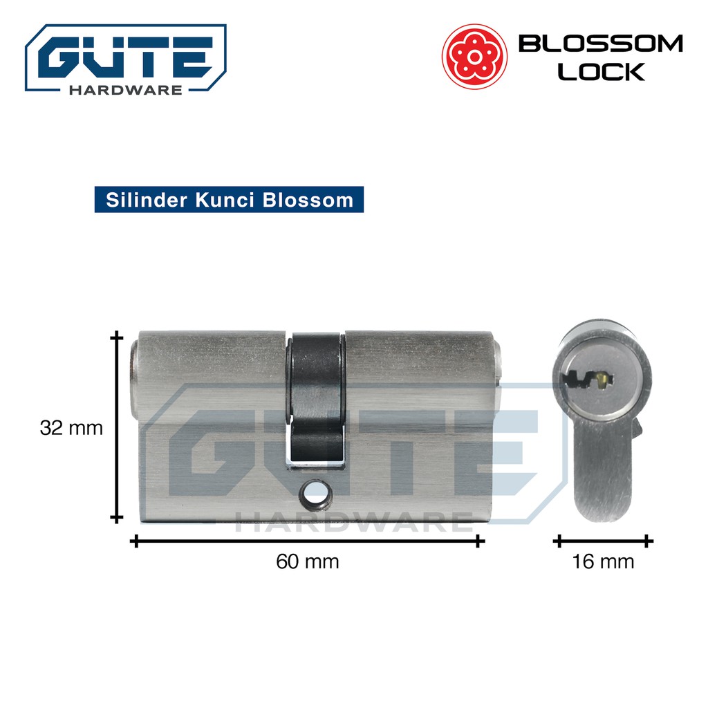 SILINDER / LUBANG KUNCI PINTU BESAR (KUNCI KOMPUTER) MERK BLOSSOM UK BESAR 60 MM - Gambar 3