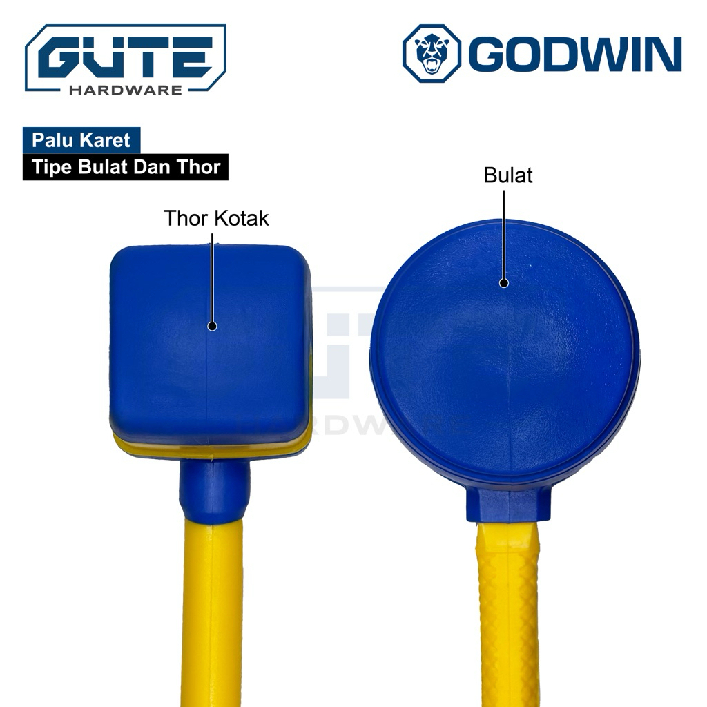 Palu Karet Gagang Fiber / Rubber Hammer “GODWIN” - Gambar 5