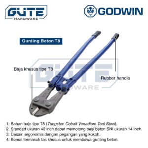 Gunting Besi Beton / Bolt Cutter "Godwin" Uk 24 30 36 42 48 Inch Untuk Besi Beton / Kawat / Rantai