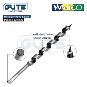 Auger Bits - Mata Bor Kayu Listrik Spiral Pendek 230mm MADICO