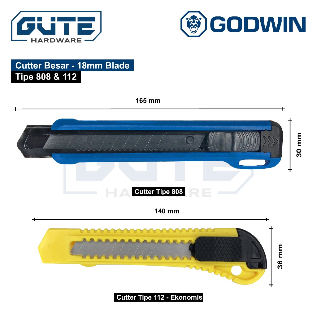 GUTE Pisau Cutter GODWIN Termurah
