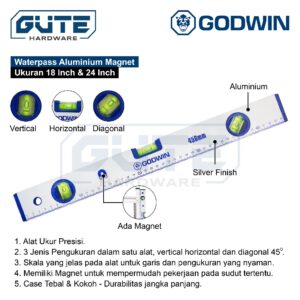 Waterpass Magnet Aluminium Spirit Level Akurat TEBAL Perkakas Heavy