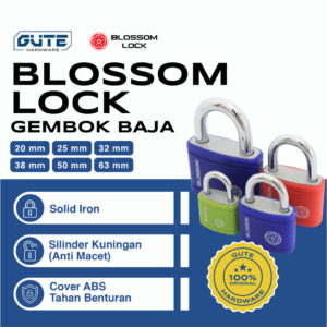 BLOSSOM LOCK Gembok Baja BX01 By Gute - Padlock Besi ABS Untuk Koper Rumah Pagar Kantor Toko Gudang