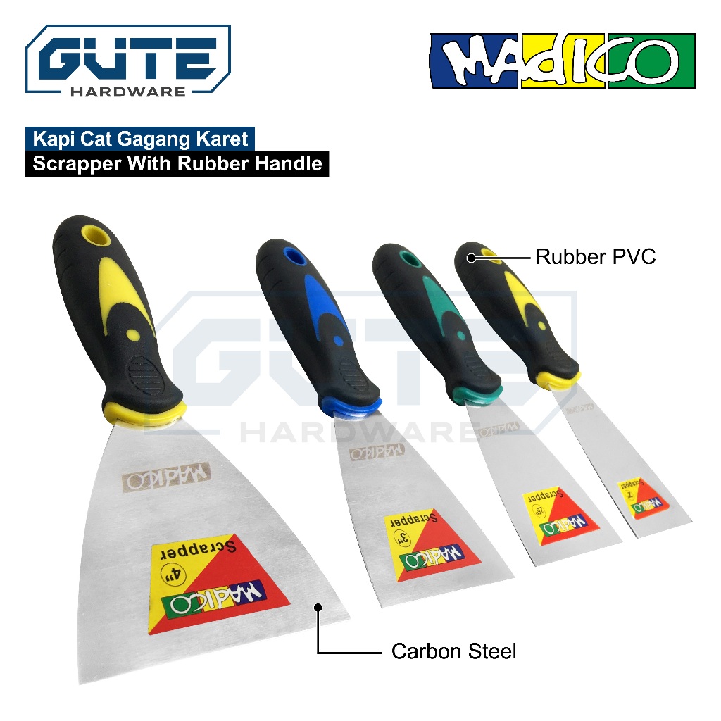 Kapi Cat / Kape Cat GG Karet “MADICO” Carbon Steel ! Scrapper / Kapi Dempul - Gambar 2