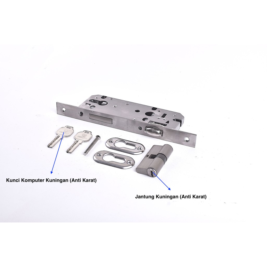Body Kunci Pintu Besar Stainless Steel OSALOCK Tipe 8540 Pelor / Roller - Gambar 4