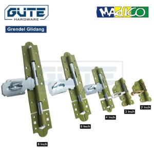 Grendel MADICO Slot Overvall Gembok Pintu Pagar Gudang Kantor Jendela Uk 6” 8”