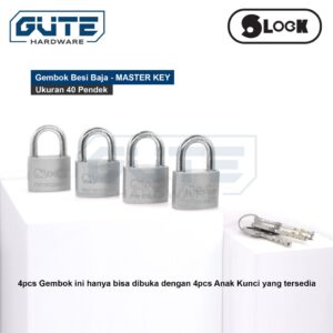 Gembok MASTER Key 40mm SLOCK Untuk Pintu Gudang / Toko / Kantor / Ruko