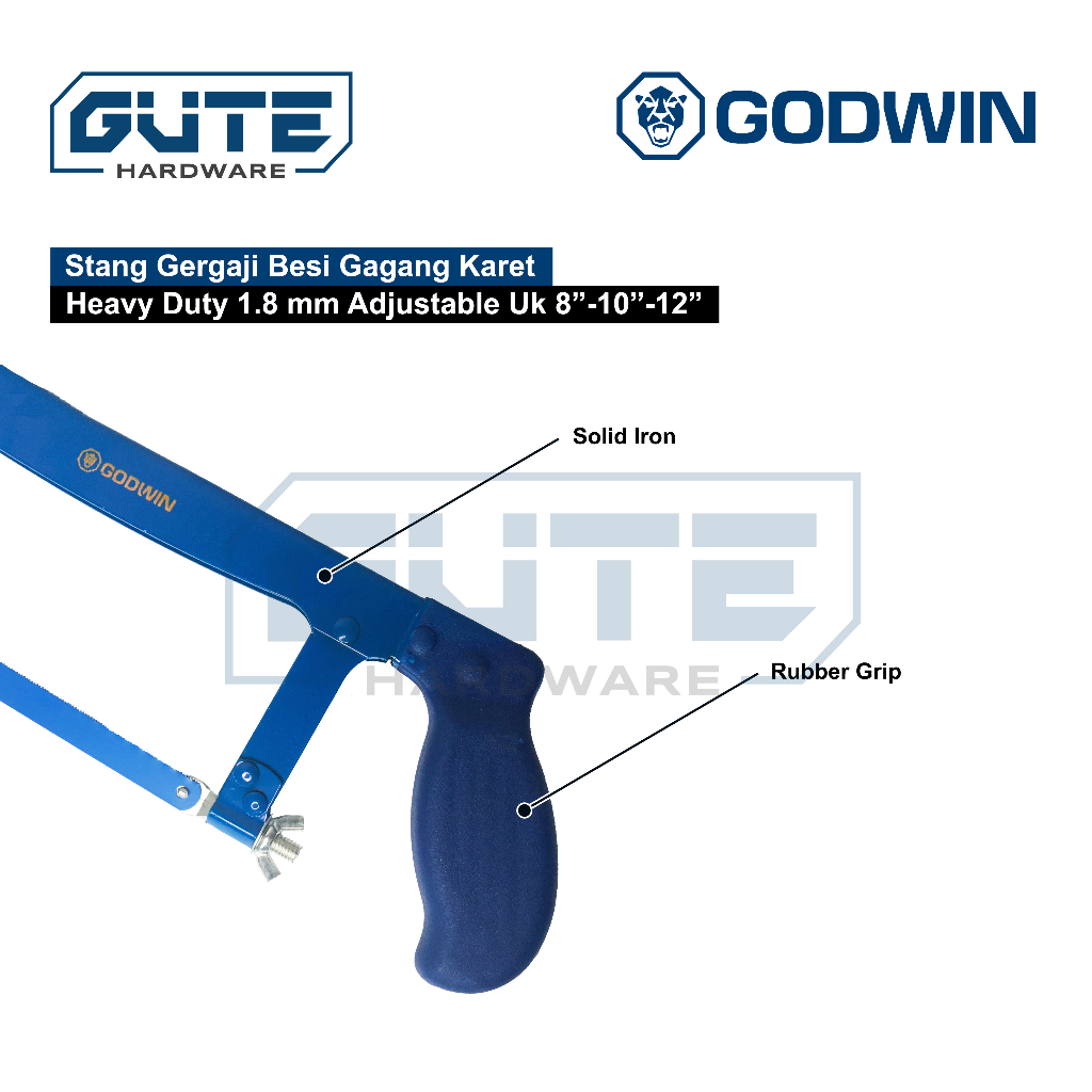 Stang Pegangan Gagang Gergaji Besi Hacksaw Heavy Duty Uk 8" - 12" - Gambar 5