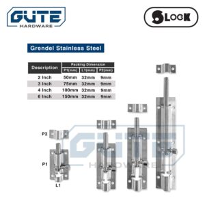 Grendel Pintu / Jendela Stainless Asli Tebal "SLOCK" Berbagai Ukuran